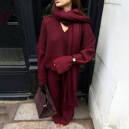 Damen Strickensemble Weit Schnitt Norvielle