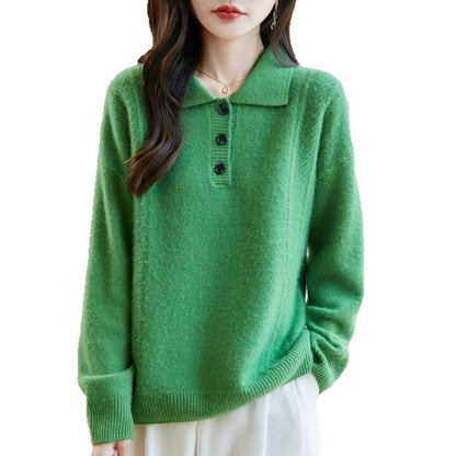 Damen Pullover mit Knopfleiste Norvielle