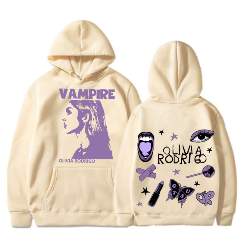 Damen Oversized Kapuzenpullover Vampir-Print