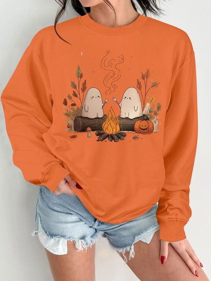 Damen Sweatshirt Gruselmotiv Bequem Norvielle