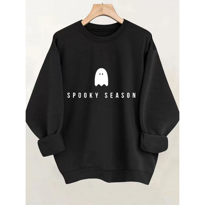 Damen Sweatshirt Weiches Innenfleece Gruselmotiv