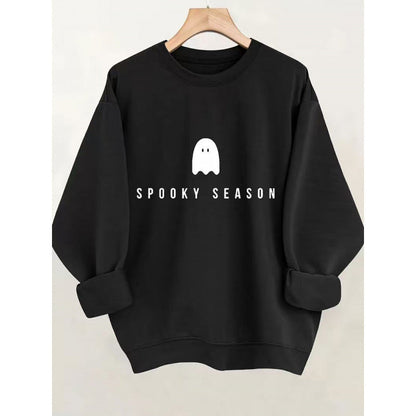 Damen Sweatshirt Weiches Innenfleece Gruselmotiv