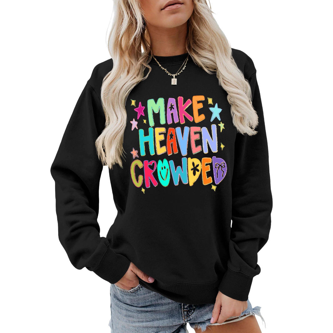 Damen Sweatshirt Bunt Motiv Verspielt Norvielle