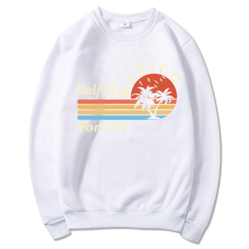 Damen Sweatshirt Tropisches Grafikdesign Baumwolle Modern