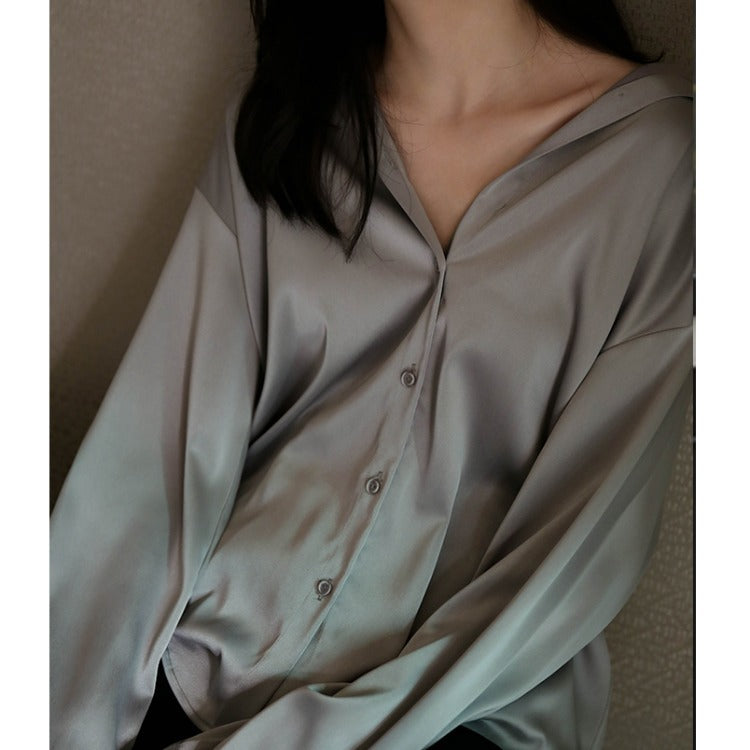 Damen Bluse Oversized Klassisch Weiß Norvielle