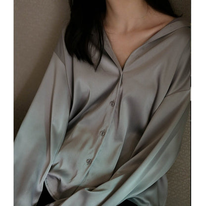 Damen Bluse Oversized Klassisch Weiß Norvielle