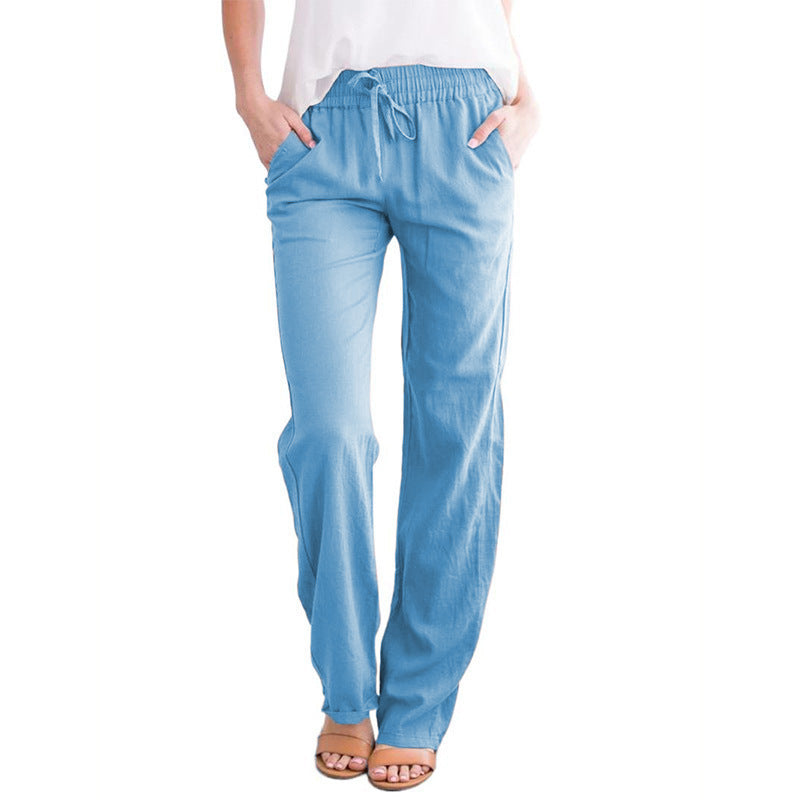 Damen Weite Hose Elastischer Bund Bequem