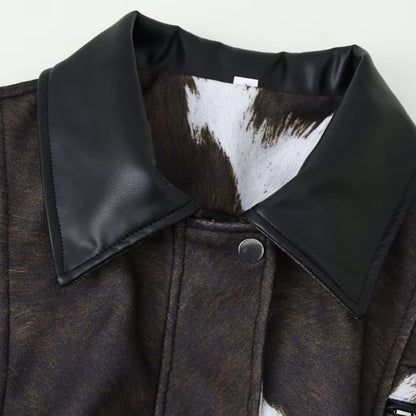 Damen Kunstlederjacke Exotisches Tierdesign