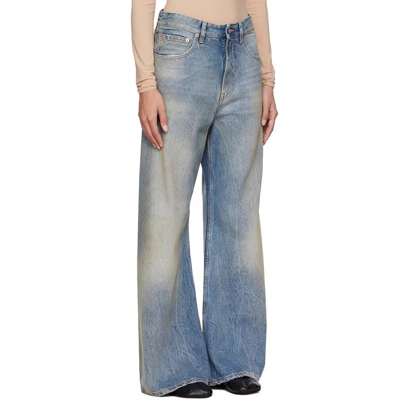 Damen Highwaist Jeans Weite Bein Norvielle