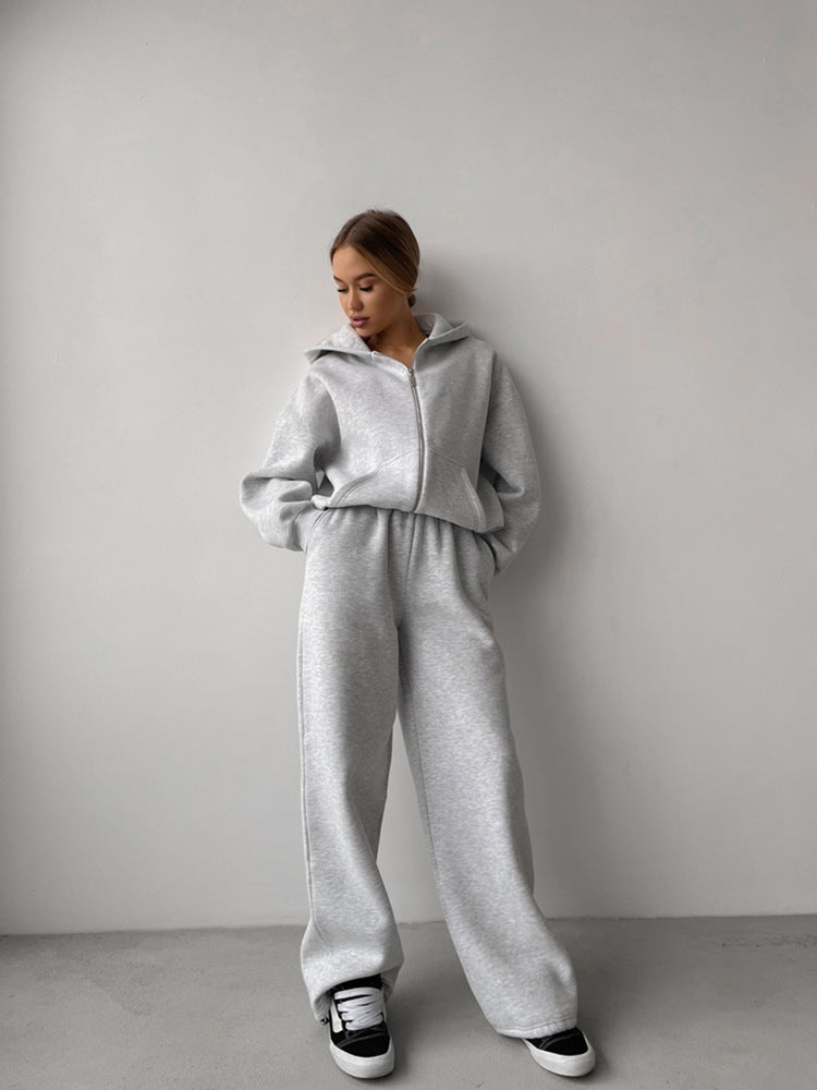 Damen Sportanzug Kapuzenjacke Jogginghose Norvielle Grau