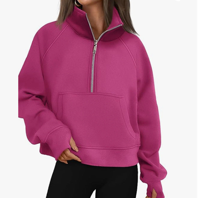 Damen Hoodie Hochkragen Sportlich Norvielle