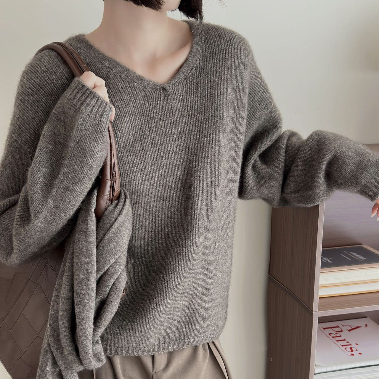 Damen Pullover V-Ausschnitt Norvielle