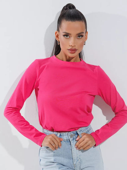 Damen Langarmshirt Körperbetonter Schnitt Norvielle