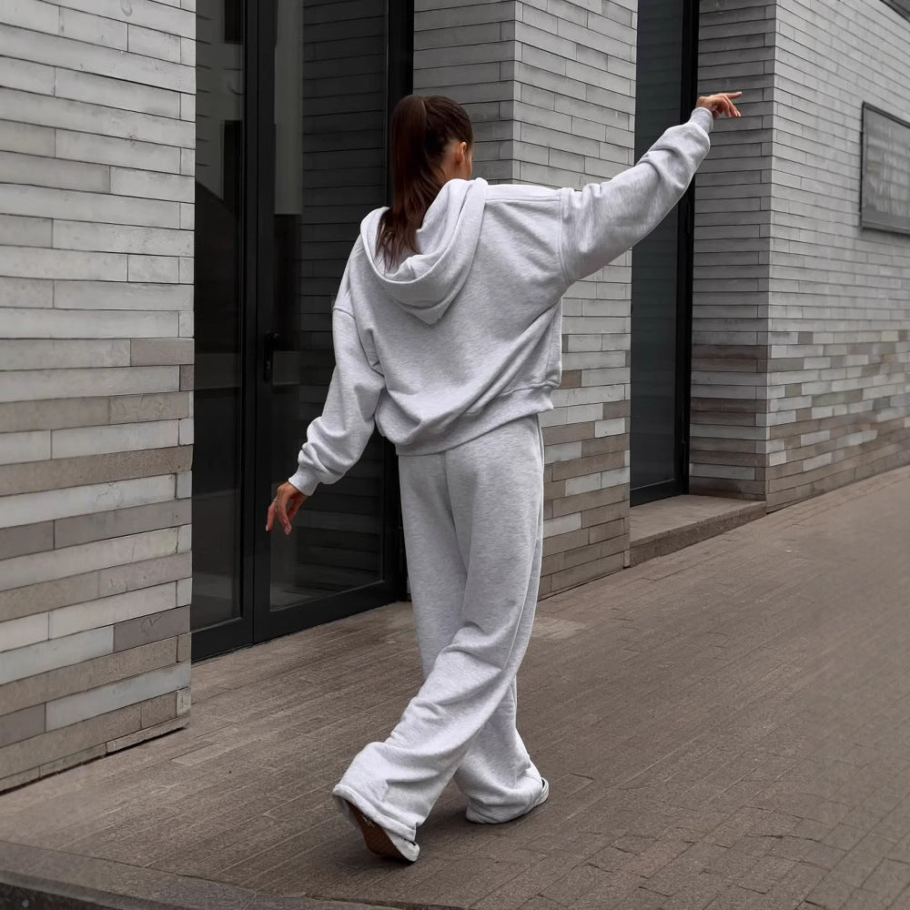 Damen Oversized Kapuzenjacke Jogginghose Set Norvielle