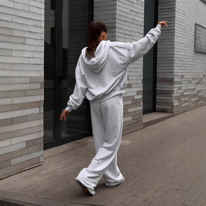 Damen Oversized Kapuzenjacke Jogginghose Set Norvielle
