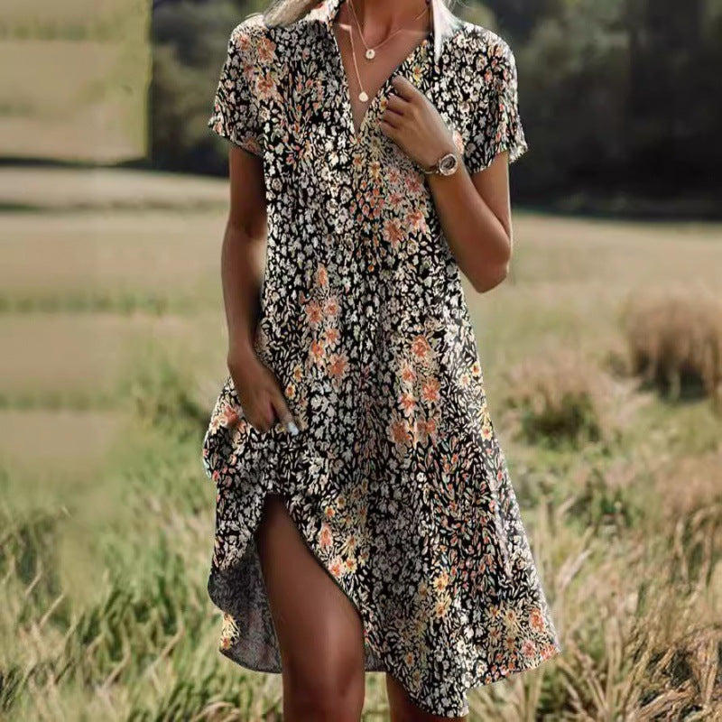 Damen Freizeitkleid Blumenmuster Feminin Norvielle