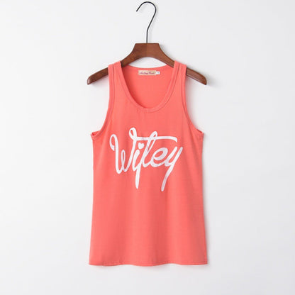 Damen Tanktop mit Schriftzug Trendfarbe Weiß