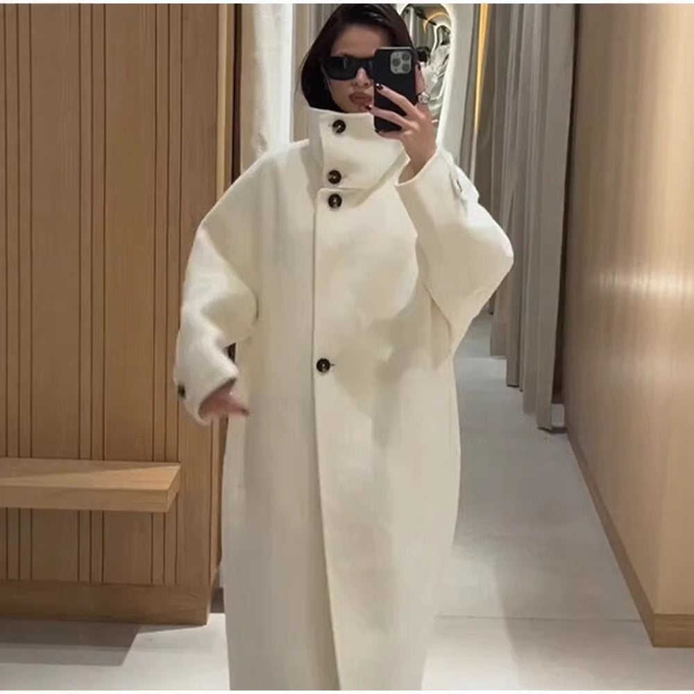 Damen Oversized-Mantel mit hohem Kragen Norvielle