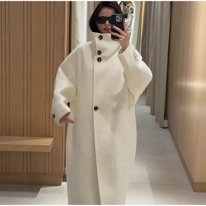 Damen Oversized-Mantel mit hohem Kragen Norvielle