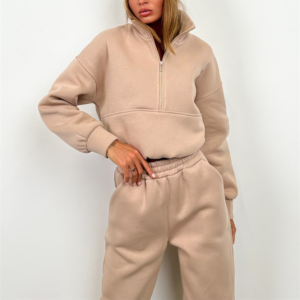 Damen Sweatpants Hochkragen Reißverschluss Norvielle - Norvielle