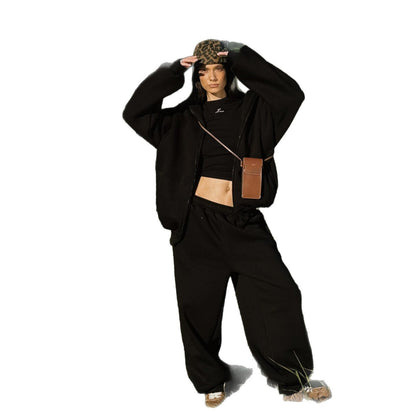 Damen Fleecejacke Oversized Reißverschluss Lässig