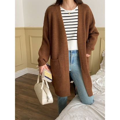 Damen Strickcardigan Leicht 2 Taschen Norvielle