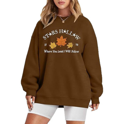 Damen Sweatshirt Weites Design Herbstmotiv Norvielle