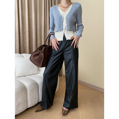 Damen Strickcardigan mit Knöpfen Elegantes Design Beige
