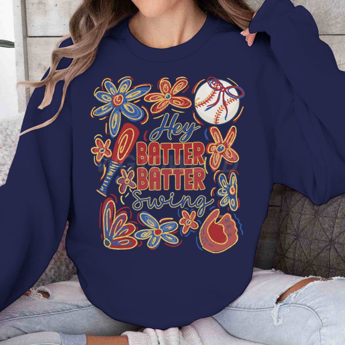 Damen Sweatshirt Baseball-Motiv Lässiger Schnitt Norvielle - Norvielle