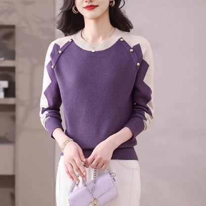 Damen Pullover Lässig Mit Applikationen Norvielle