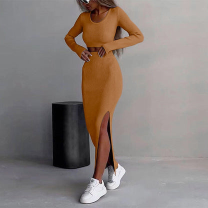 Damen Langarm-Kleid Anpassbarer Taillengürtel Norvielle - Norvielle