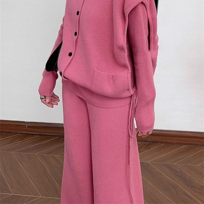 Damen Grobstrickjacke Norvielle mit Seitentaschen und Knopfverschluss