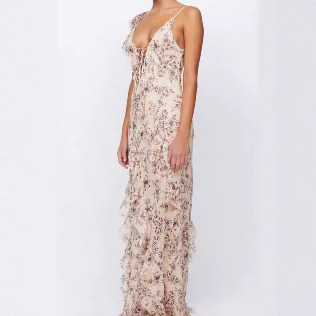 Damen Maxikleid Sommer Florale Prints Norvielle