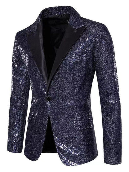 Herren Blazer Pailletten Elegant Dekorativ