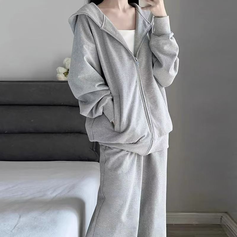 Damen Oversized Sportanzug Kapuze Taschen Norvielle