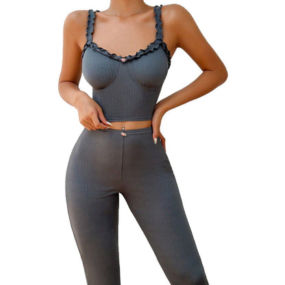 Damen Crop- Set mit langen Hosen Norvielle