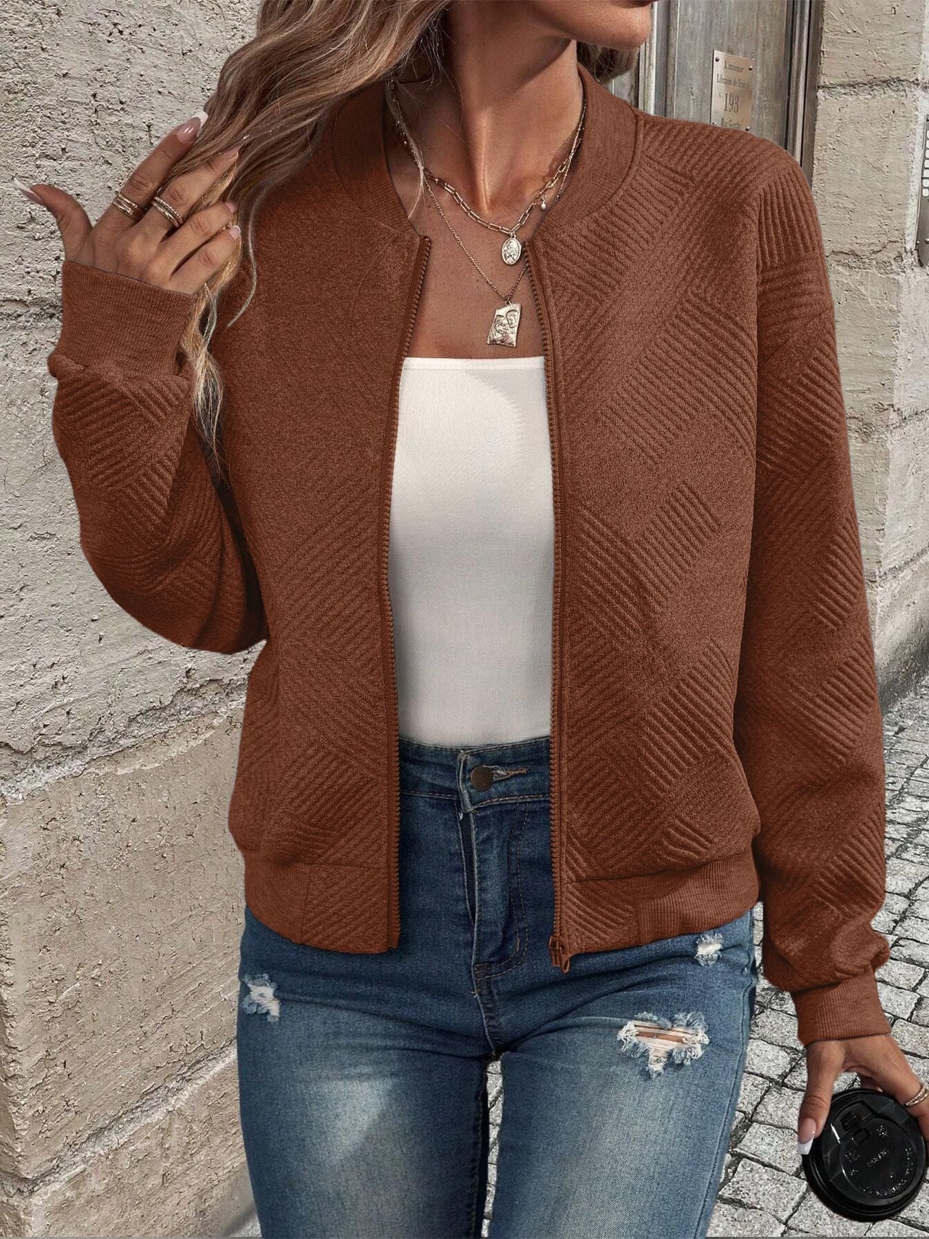 Damen Fleece-Jacke Strukturiert Norvielle