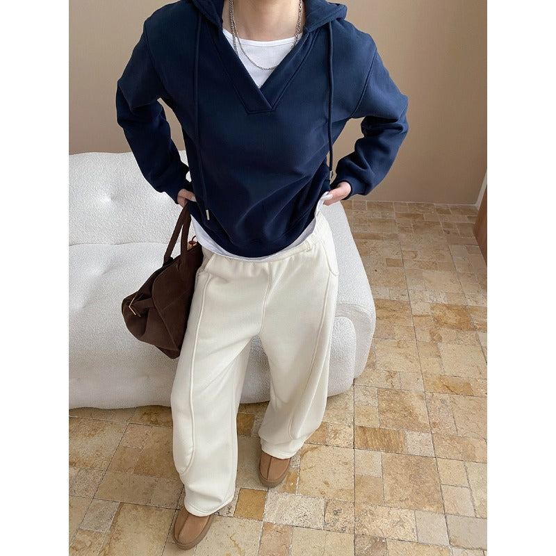 Damen Kapuzenpullover V-Ausschnitt Zeitloser Stil Norvielle