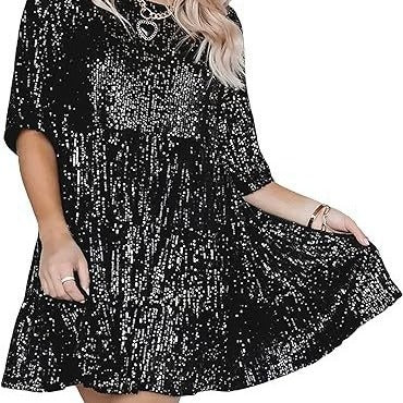 Damen Abendkleid Pailletten Norvielle Glitzer - Norvielle