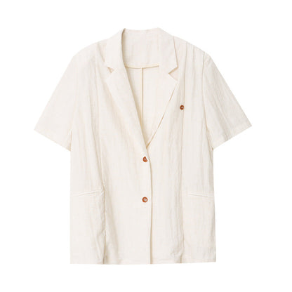 Damen Leinenblazer Kurzärmelig Elegantes Design Norvielle