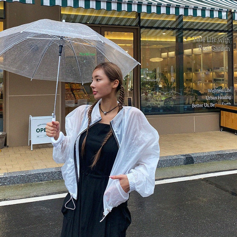 Damen Windjacke Transparent Reißverschluss Norvielle - Norvielle