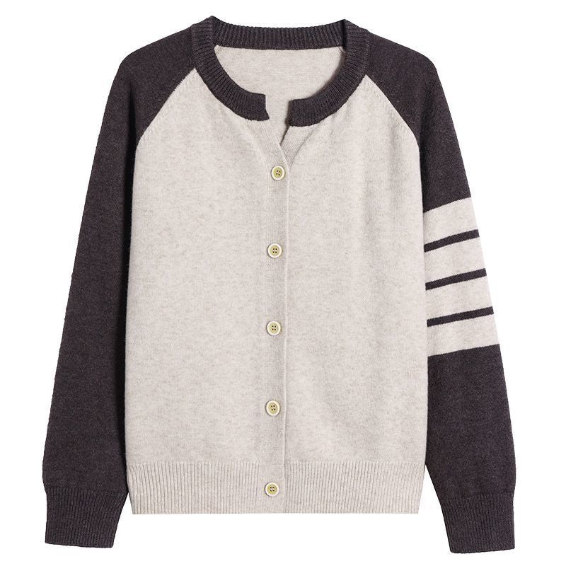 Damen Cardigan Farbkontrast Knopfdetails Norvielle