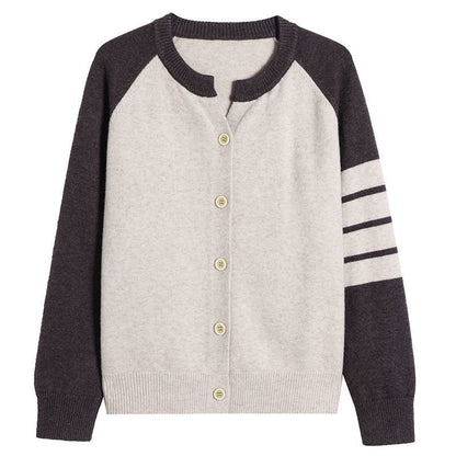 Damen Cardigan Farbkontrast Knopfdetails Norvielle