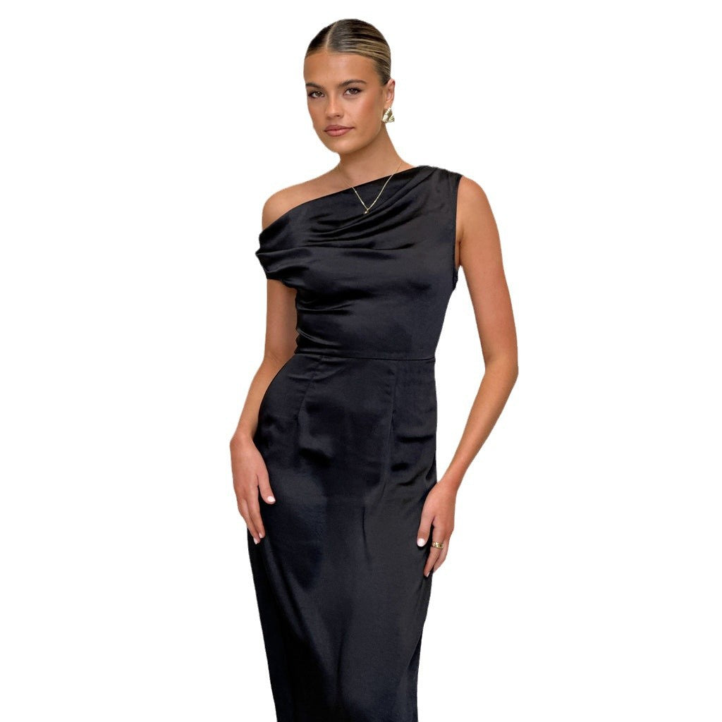 Damen Maxikleid mit Ausschnitt und Raffung Norvielle