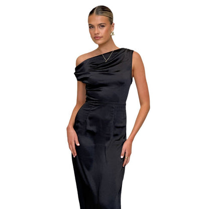 Damen Maxikleid mit Ausschnitt und Raffung Norvielle