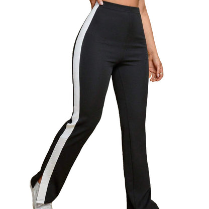 Damen Sporthose Hochtaillierte mit Kontraststreifen