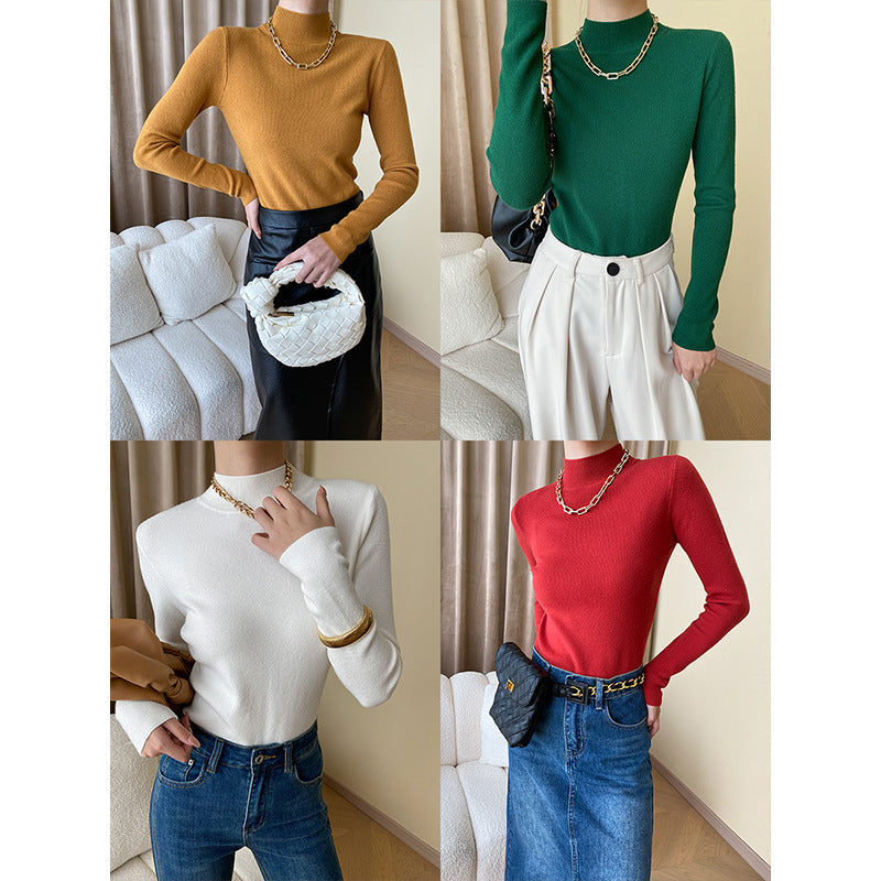 Damen Feinstrickpullover Hochkragen Norvielle