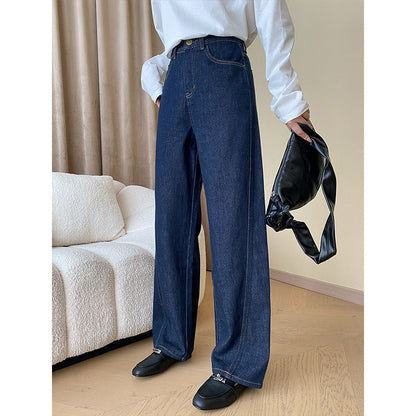 Damen Weite Jeanshose Hochwerder Damenjeans Elegant