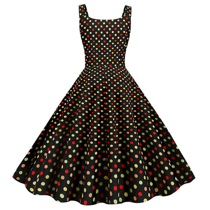Damen Swing-Kleid mit Polka-Dots-Design