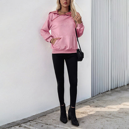 Damen Kapuzenpullover Asymmetrisch Norvielle